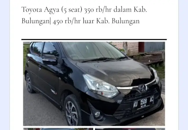 10 Rental Mobil Tanjung Selor, Tarif Sewa Murah Mulai 350K